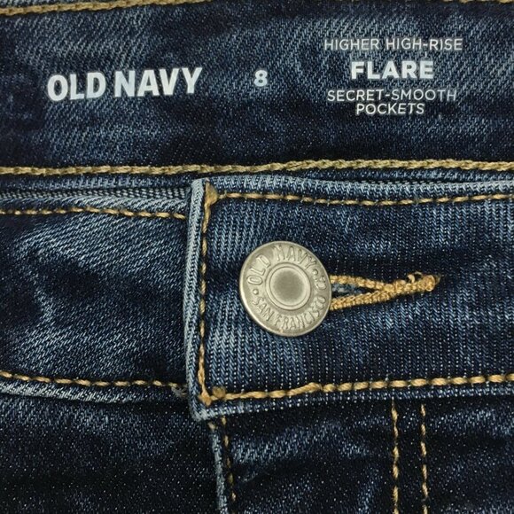 Old Navy Women's Jeans High Rise Flare Leg Stretch Size 8 length 27" - Picture 3 of 8